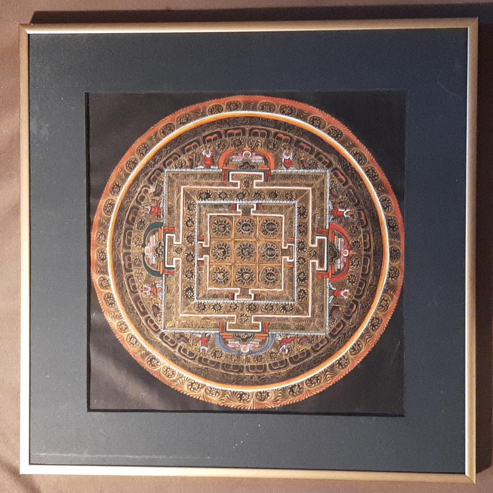 Vintage hand painted Mandala Thangka